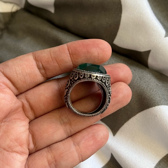 BLUE Faceted Mood Gem Statement Ring Oversized Costume Jewelry Magic Adjustable - Picture 6 of 9